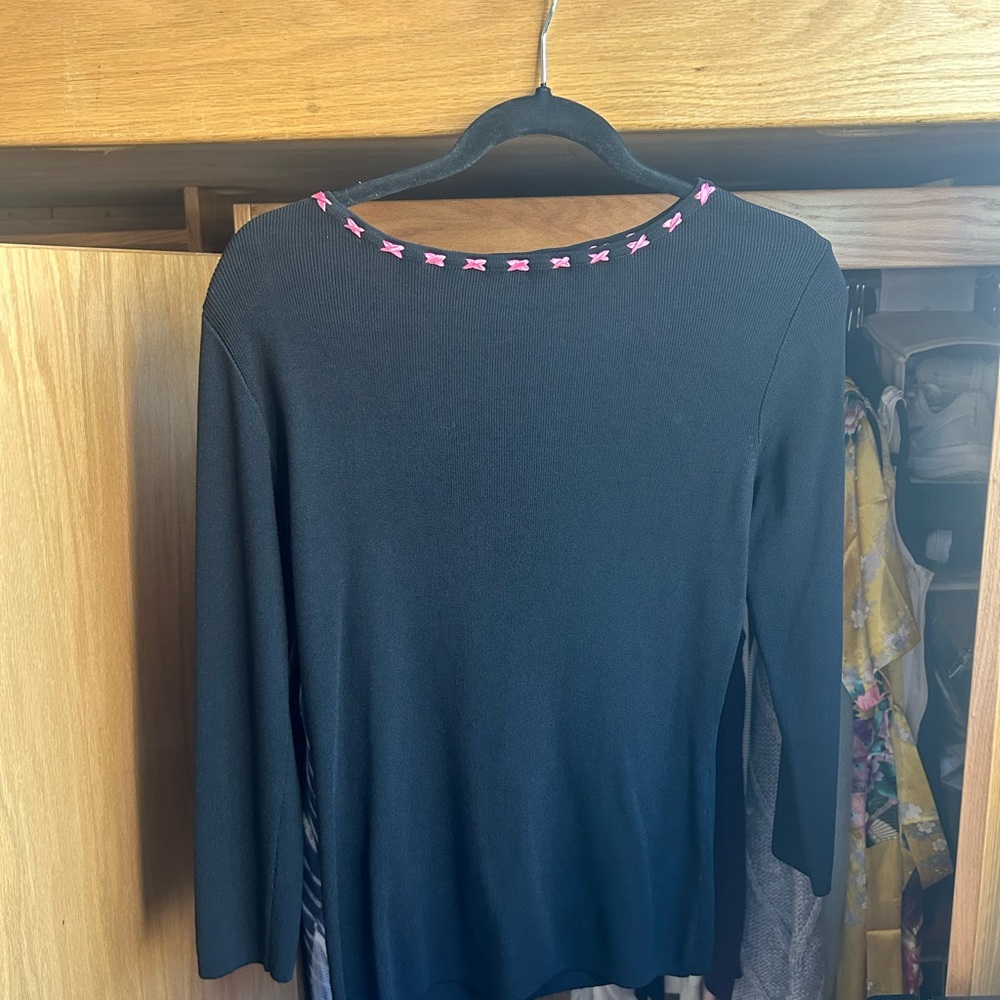 3/4 Sleeve Blouse with Unique Neckline